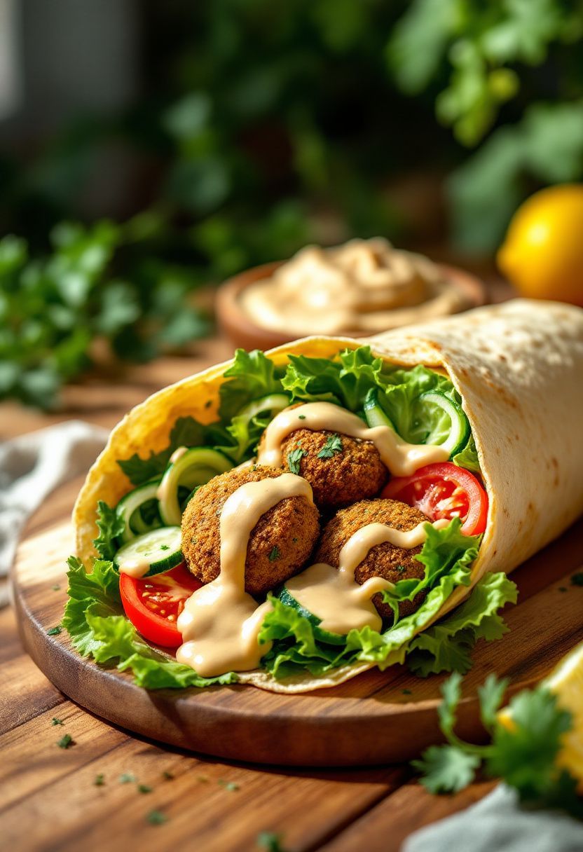 Falafel & Hummus Hot Wrap