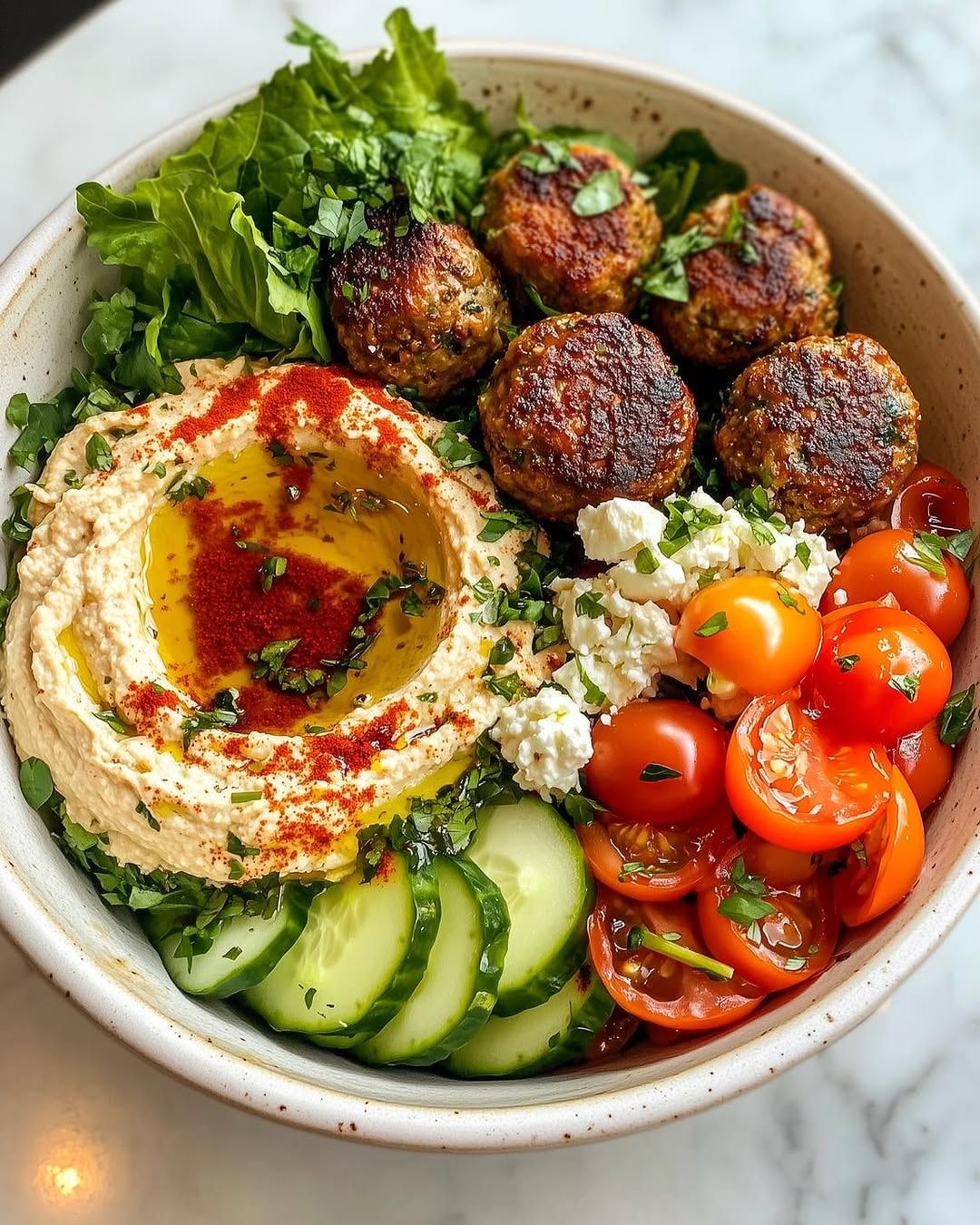 Hummus & Falafel Mezze Salad