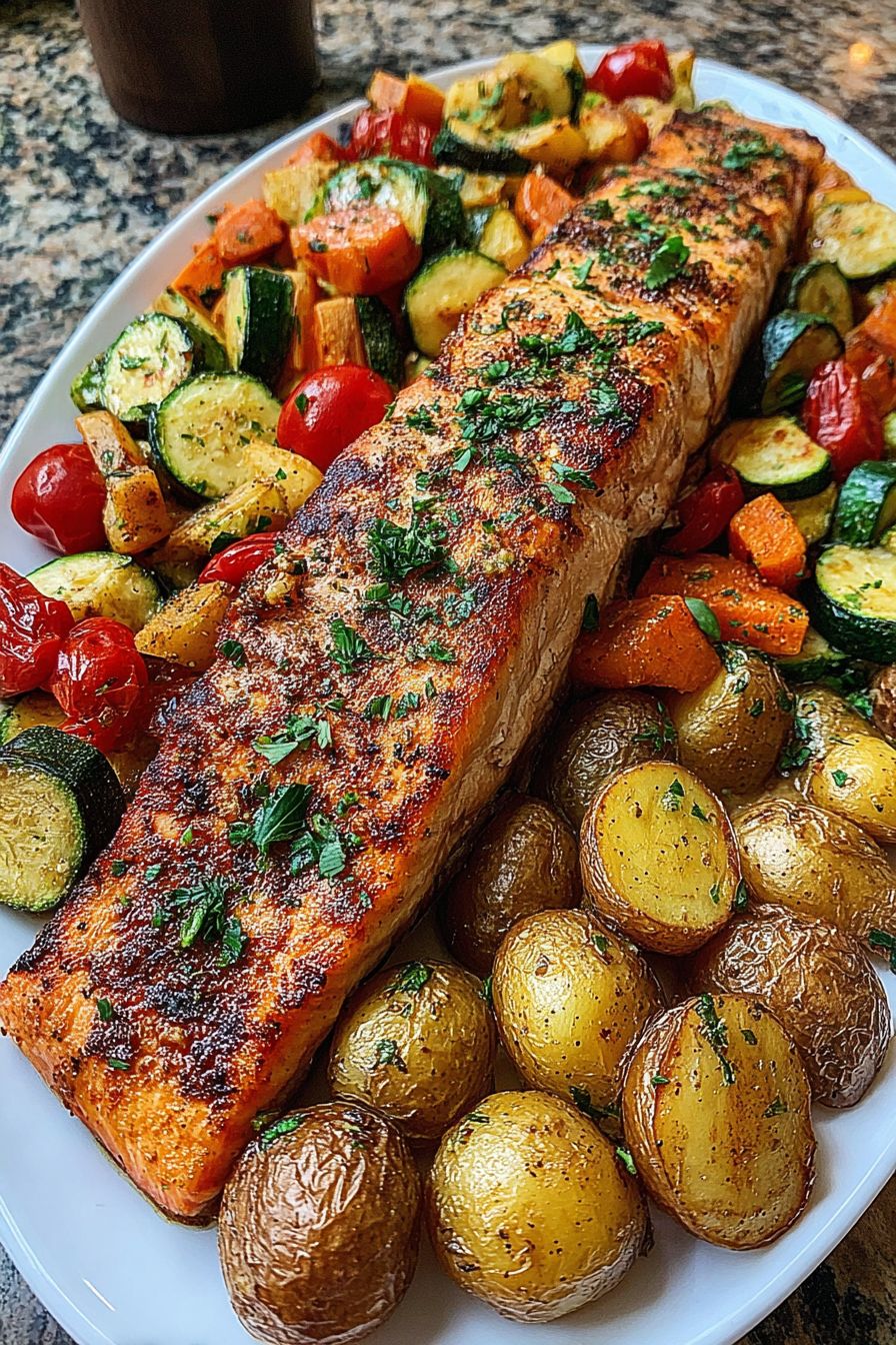 Salmon with Seasonal Veg