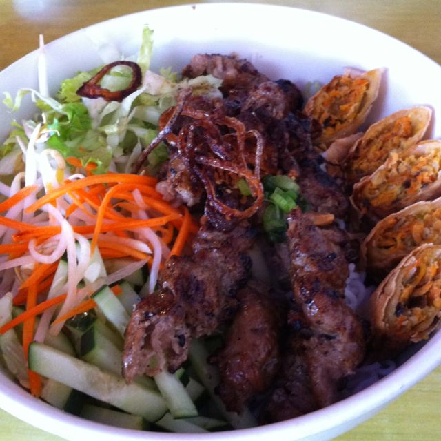 Egg Roll & Grilled Pork Vermicelli Bowl