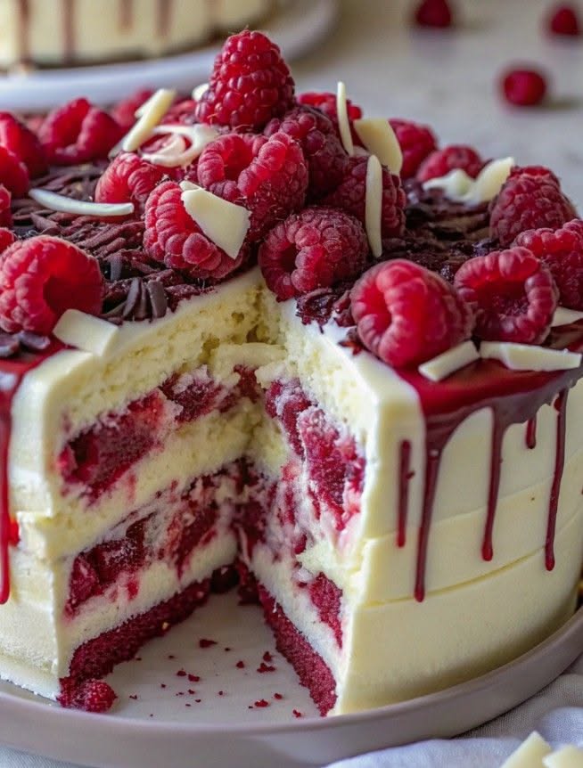 White Chocolate Raspberry 8-Inch Cake